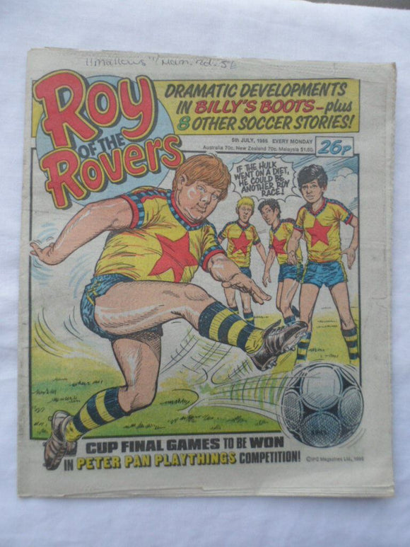 Roy of the Rovers football comic - 5 July 1986 -  Birthday gift?