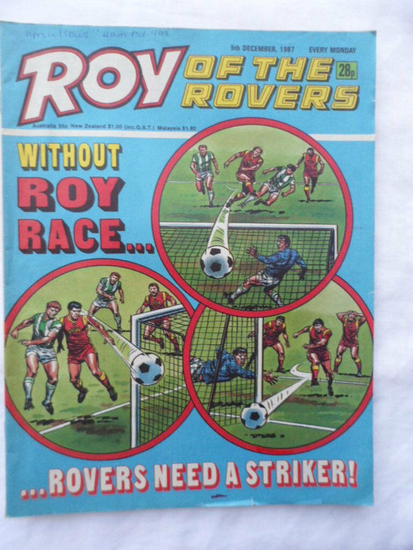 Roy of the Rovers football comic - 5 December 1987 - Birthday gift?