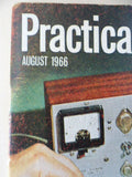 Vintage Practical Electronics Magazine - August 1966  - contents shown in photos