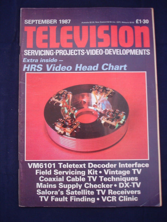 Vintage Television Magazine - September 1987  -  Birthday gift for electronics