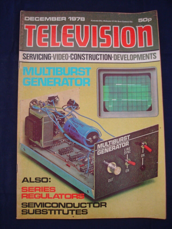 Vintage Television Magazine - December 1978 -  Birthday gift for electronics