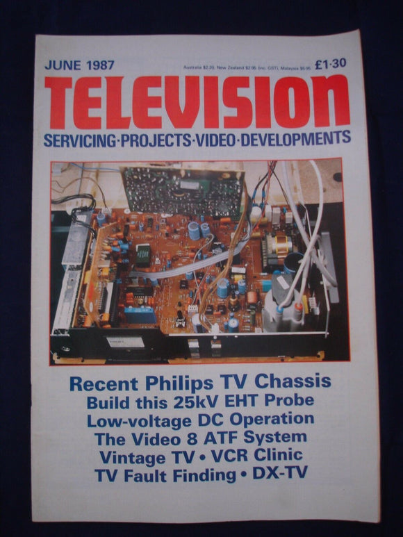 Vintage Television Magazine - June 1987  -  Birthday gift for electronics