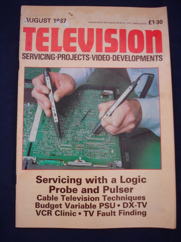 Vintage Television Magazine - August 1987  -  Birthday gift for electronics