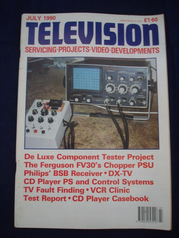 Vintage Television Magazine - July 1990  -  Birthday gift for electronics