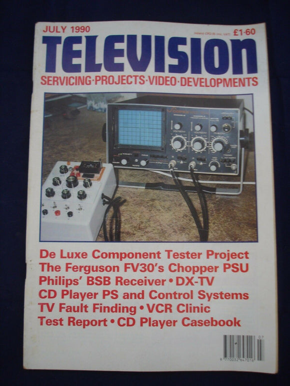 Vintage Television Magazine - July 1990  -  Birthday gift for electronics