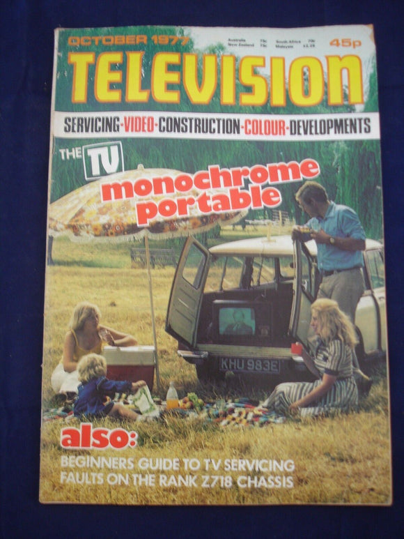 Vintage Television Magazine - October 1977 -  Birthday gift for electronics