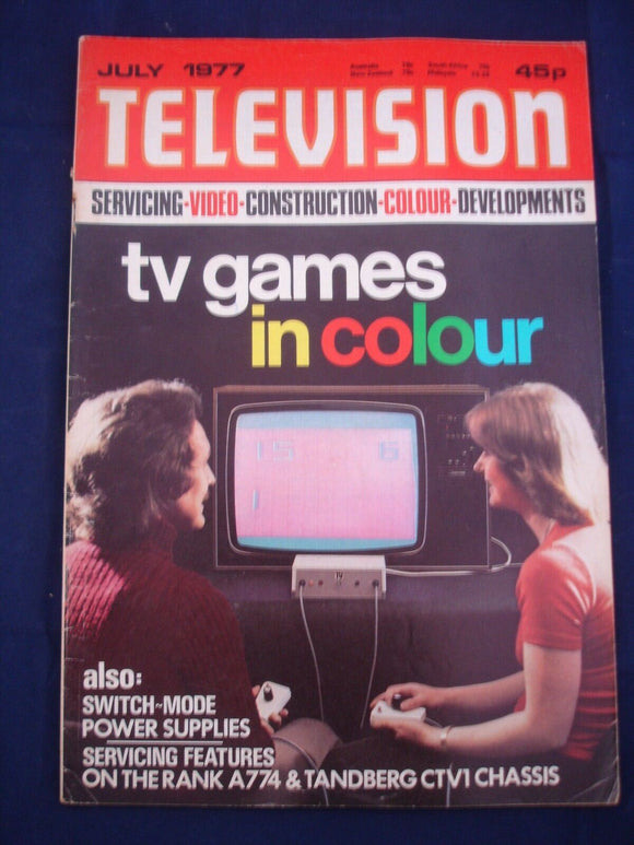 Vintage Television Magazine - July 1977 -  Birthday gift for electronics