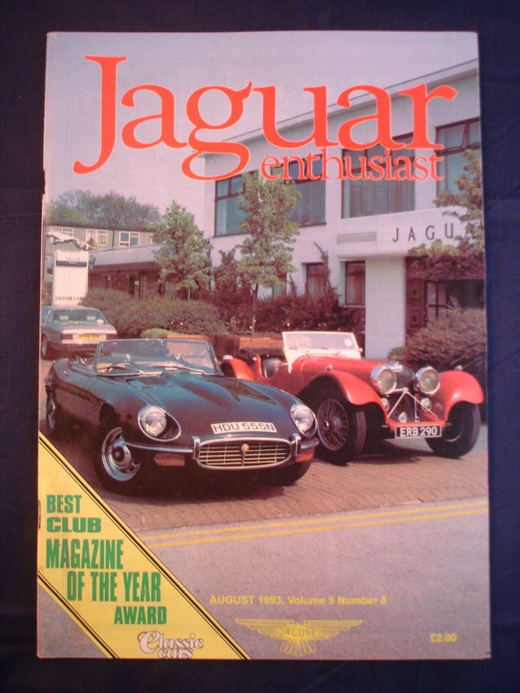 JAGUAR ENTHUSIAST Magazine - August 1993