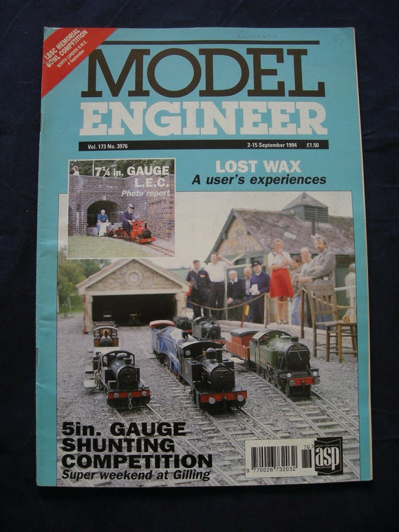 Model Engineer - Vol 173 No 3976 - 2 September 1994 - Contents page photo