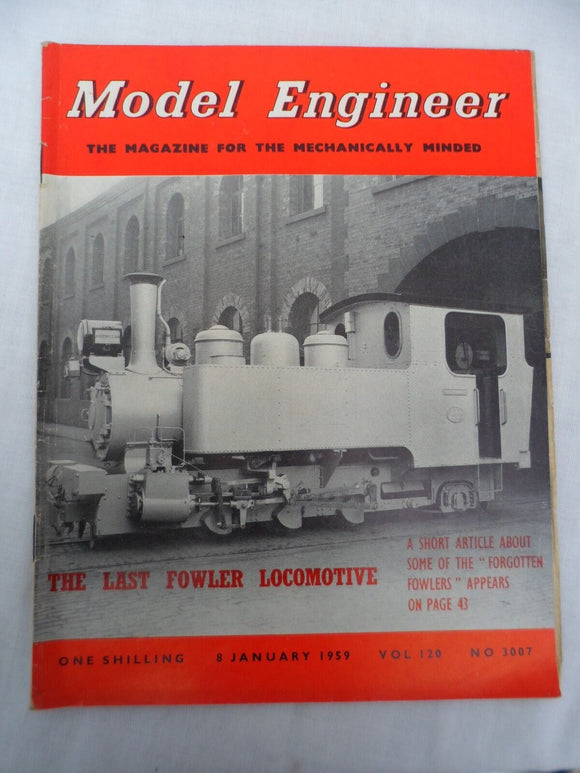 Model Engineer - Issue 3007 - 8 Jan 1959 - Contents shown in photos