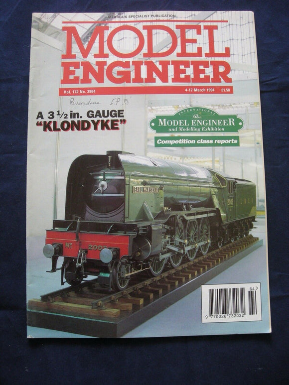 Model Engineer - Vol 172 No 3964 - 4 March  1994 - Contents page photo