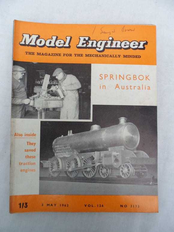 Model Engineer - Issue 3173 - 3 May 1962 - Contents shown in photos
