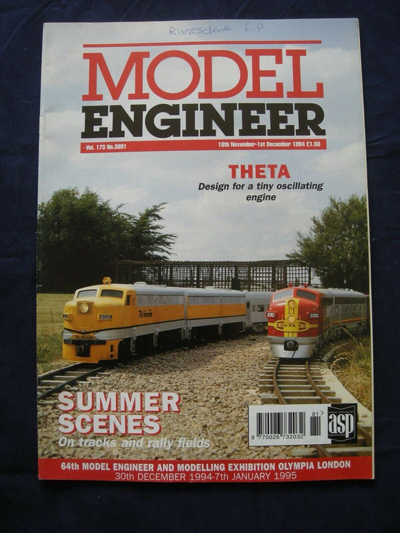 Model Engineer - Vol 173 No 3981 - 18 Nov 1994 - Contents page photo