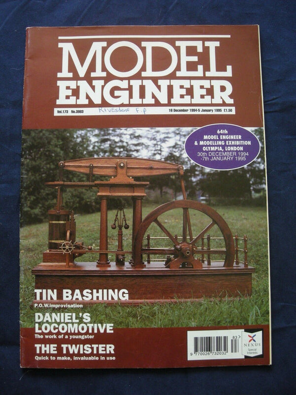 Model Engineer - Vol 173 No 3983 - 16 Dec 1994 - Contents page photo