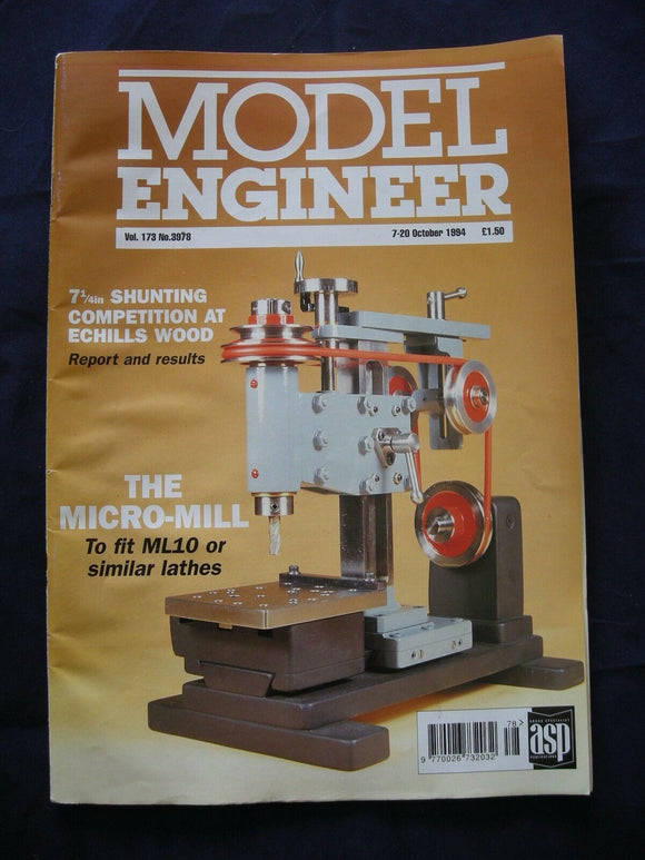 Model Engineer - Vol 173 No 3978 - 7 October 1994 - Contents page photo