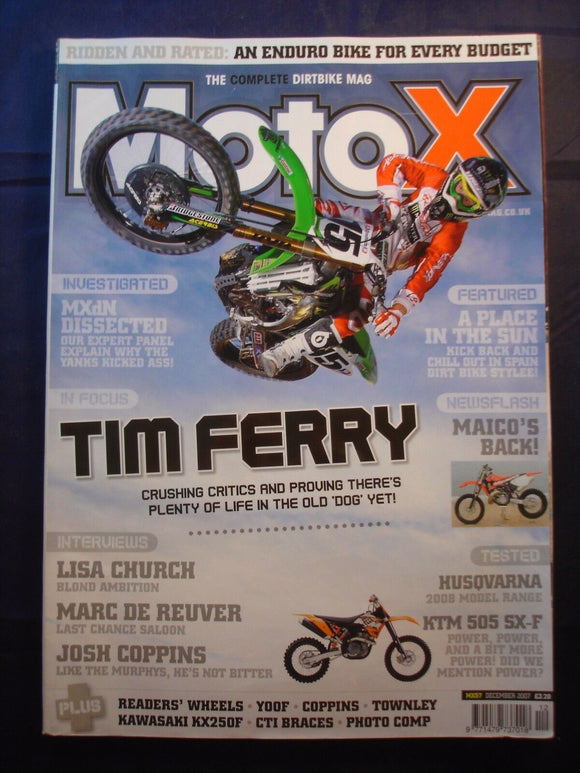 MOTO X Dirt Bike magazine - December 2007 - Tim Ferry