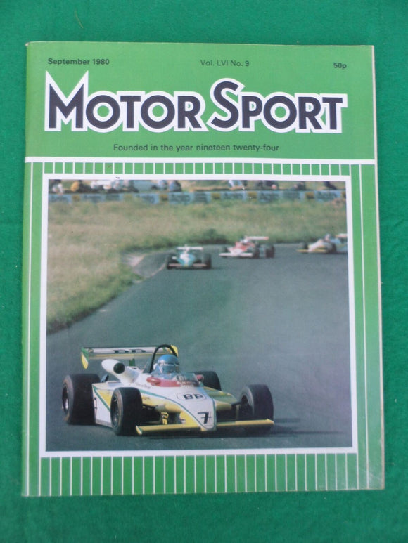 Motorsport Magazine - September 1980 - Contents shown in Photographs