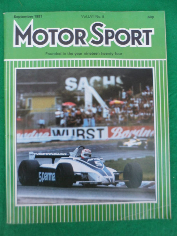 Motorsport Magazine - September 1981 - Contents shown in Photographs
