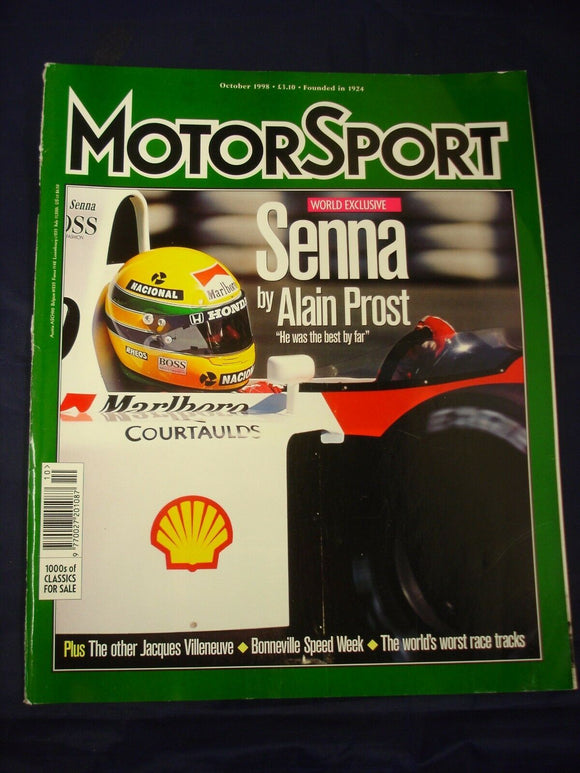 Motorsport Magazine - October 1998 - Senna, by Alain Prost