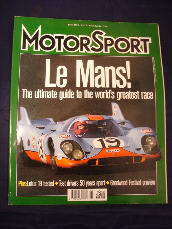 Motorsport Magazine - June 2000 - Le Mans - the world's greatest race