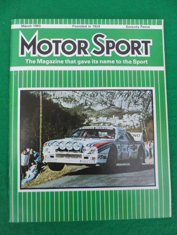 Motorsport Magazine - March 1983 - Contents shown in Photographs