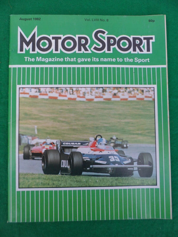 Motorsport Magazine - August 1982 - Contents shown in Photographs