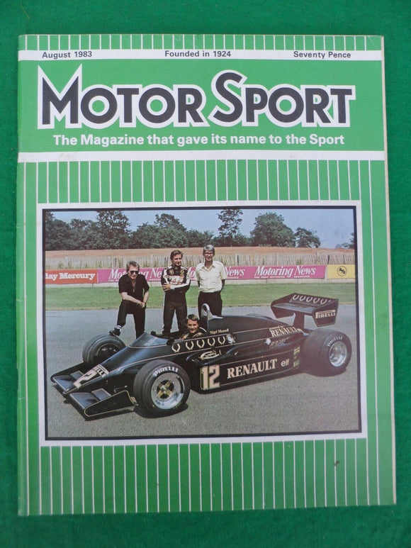 Motorsport Magazine - August 1983 - Contents shown in Photographs