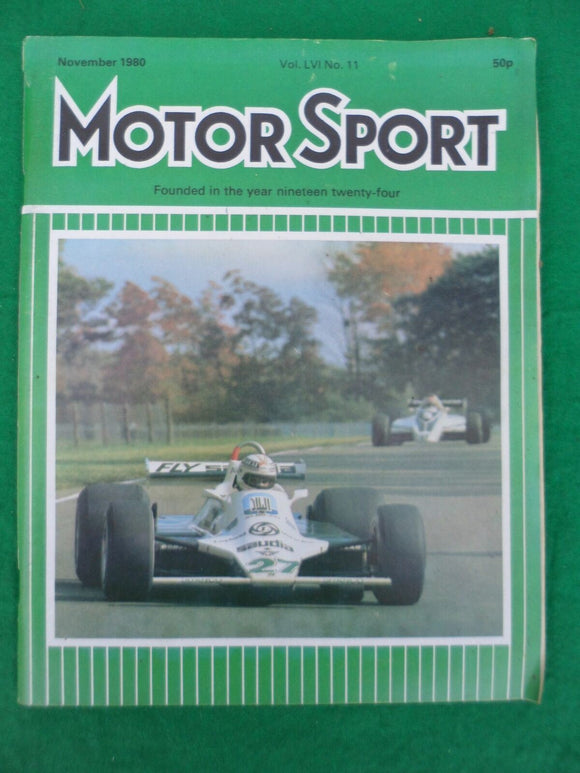 Motorsport Magazine - November 1980 - Contents shown in Photographs