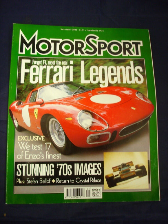 Motorsport Magazine November 2000 - Ferrari legends