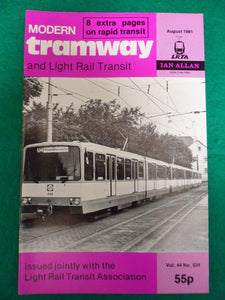 Modern Tramway Magazine - August 1981 - Contents shown in Photographs