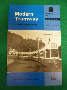 Modern Tramway Magazine - November 1976 - Contents shown in photographs