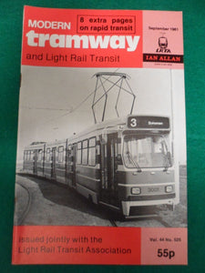 Modern Tramway Magazine - September 1981 - Contents shown in Photographs
