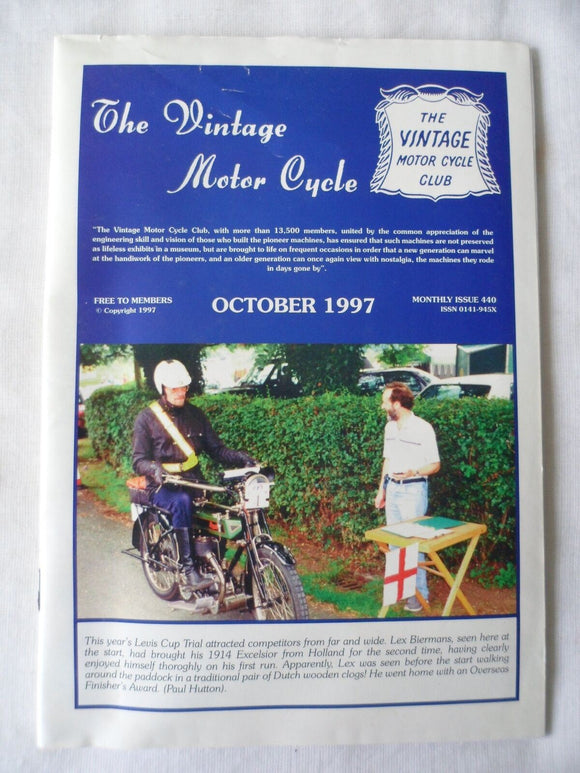The Vintage Motorcycle club magazine  - October 1997
