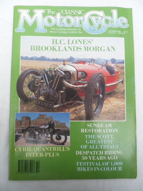 The Classic Motorcycle - Oct 1989 - Sunbeam - H.C Lones Brooklands Morgan