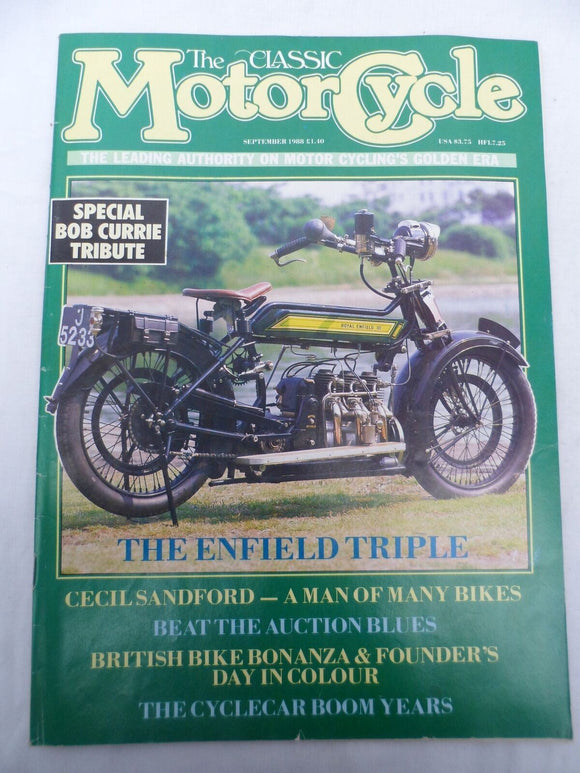 The Classic Motorcycle - Sept 1988 - Enfield triple - cyclecar boom years