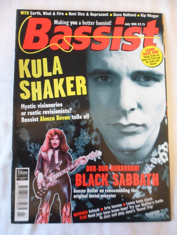 Bassist Bass Guitar Magazine - July 1998 - Kula Shaker - Black Sabbath