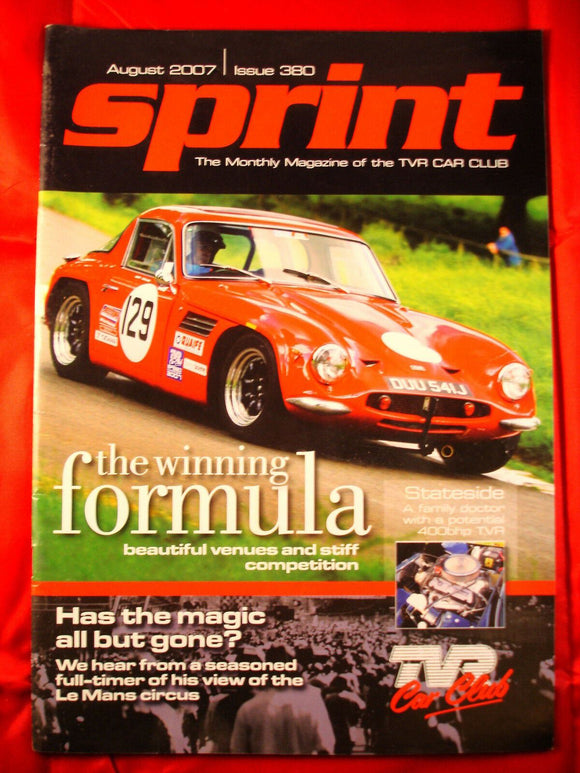 TVR Owners Club Sprint Magazine issue 380 - August 2007