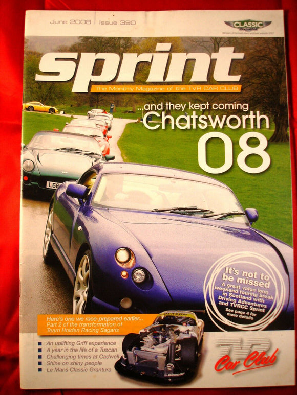 TVR Owners Club Sprint Magazine issue 390 - June 2008