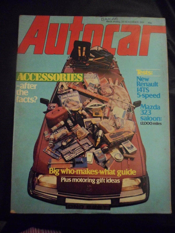 Autocar - w/e 28 November 1981 - Mazda 323 - Renault 14 TS
