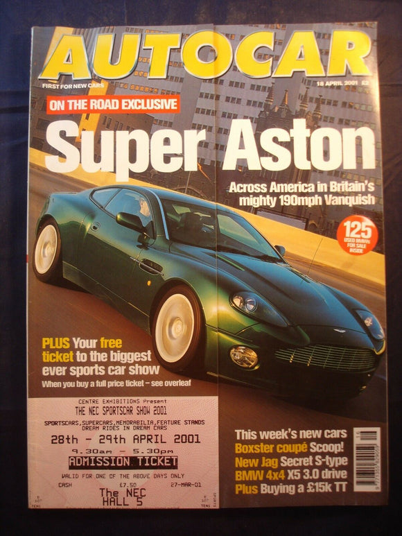 Autocar - 18th April 2001 - Aston Vanquish -