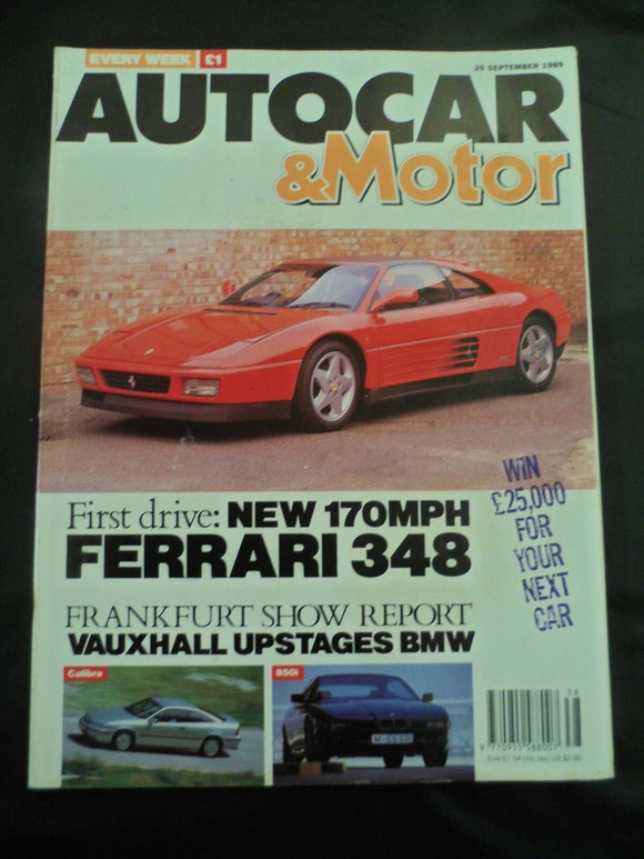 Autocar - 20 September 1989 -  Ferrari 348 - Audi 90 Quattro - TVR Tuscan