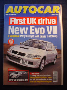 Autocar - 7th March 2001 - EVO VII - Clio V6