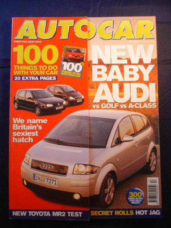 Autocar - 29th March 2000 - Audi A2 - A class - Golf - MR2