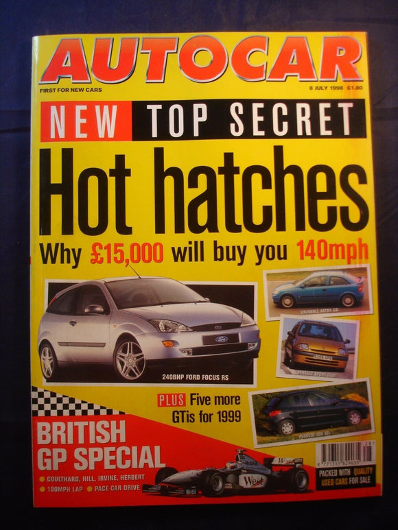 Autocar - 8th July 1998 - Hot Hatches