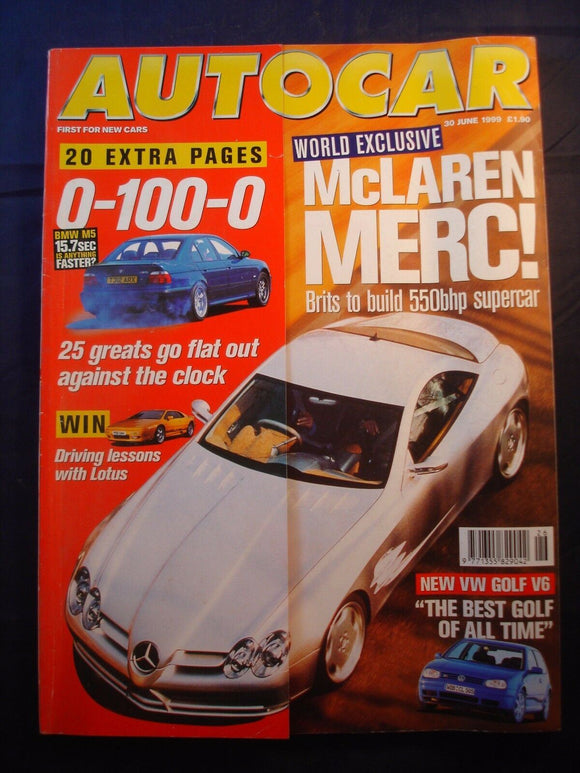 Autocar - 30th June 1999 - Mercedes SLR - M5 - Golf V6