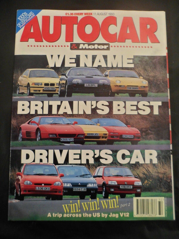 Autocar - 11 August 1993 - Britain's best Driver's car - Rover 620i - Supra