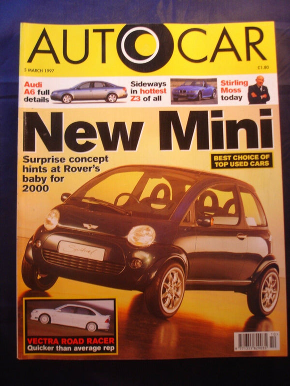 Autocar -5th March 1997 -  A6 - BMW z3 - Stirling Moss - Vectra racer