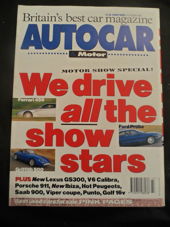 Autocar - 27 October 1993 - Lexus GS300- TVR Griffith 500 - Ferrari 456