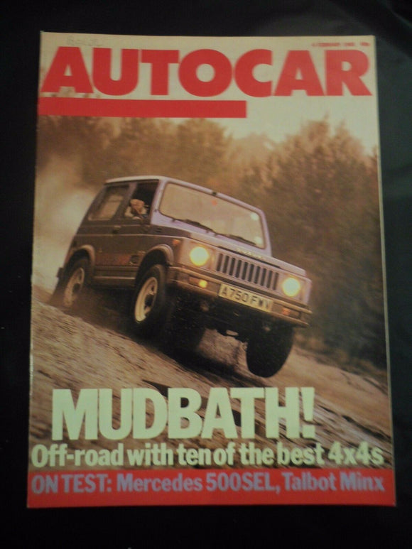 Autocar - w/e 6 February 1985 - 4X4 - Mercedes 500SEL - Talbot Minx