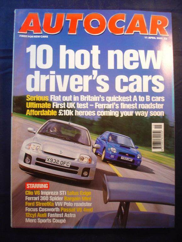 Autocar - 11th April 2001 - Ferrari 360 - quickest A to B cars